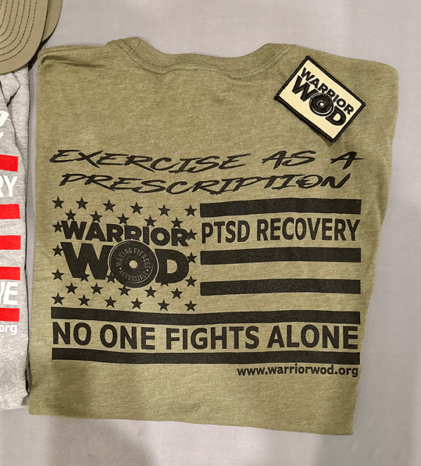 Supportive Warrior Tee - Exercise as a Prescription: Stand with our veterans. 100% of proceeds go to support PTSD recovery programs.