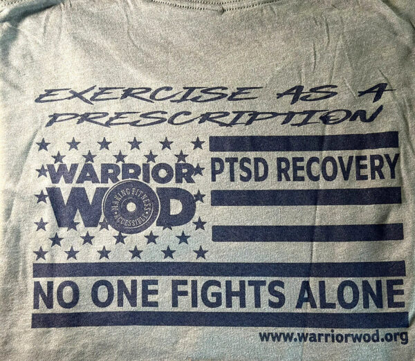 Supportive Warrior Tee - Exercise as a Prescription: Stand with our veterans. 100% of proceeds go to support PTSD recovery programs.